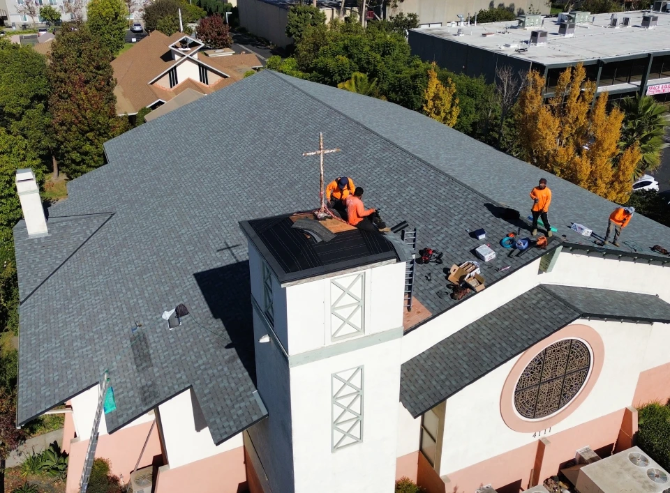 ongoing roof work